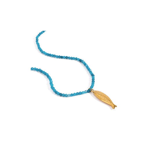 Zephyr Turquoise Beaded Fish Necklace