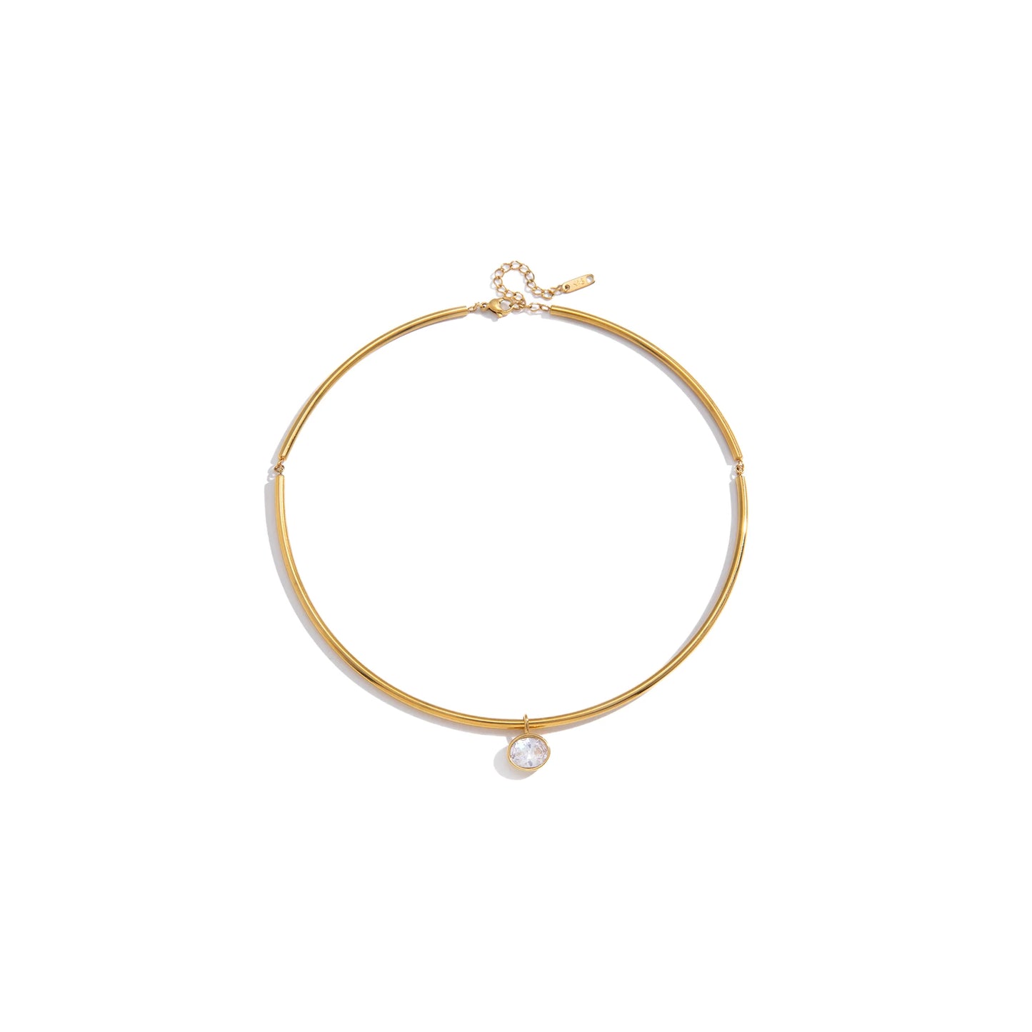 Alba Zircon Drop Collar Necklace