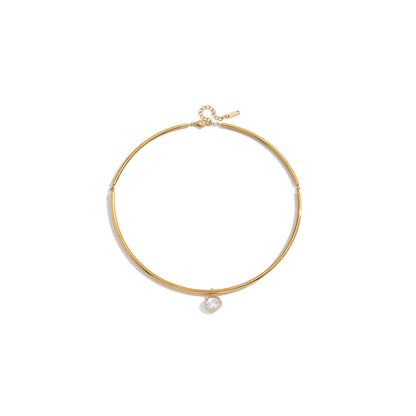 Alba Zircon Drop Collar Necklace