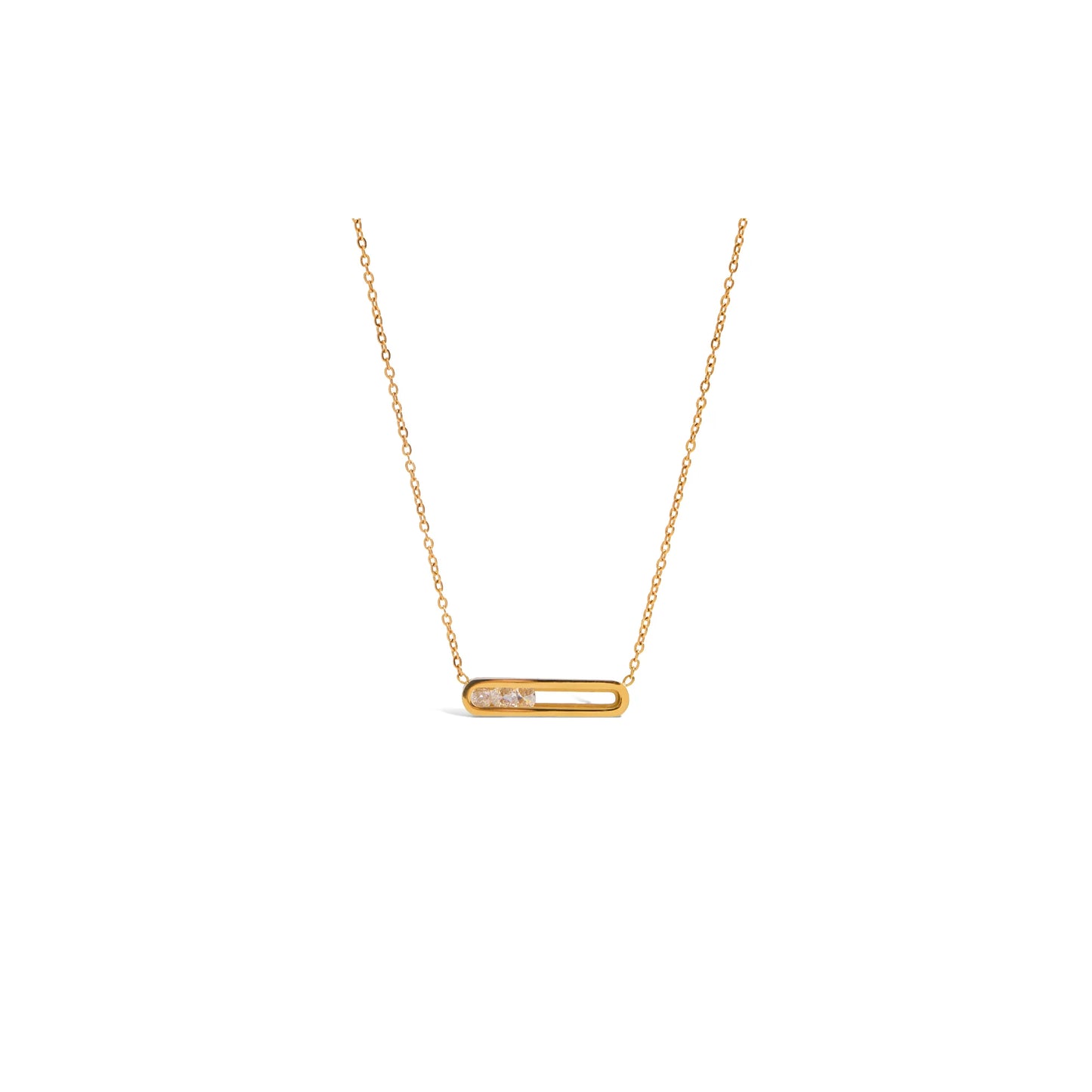 Lumen Floating Stone Bar Necklace