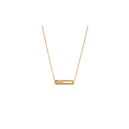 Lumen Floating Stone Bar Necklace