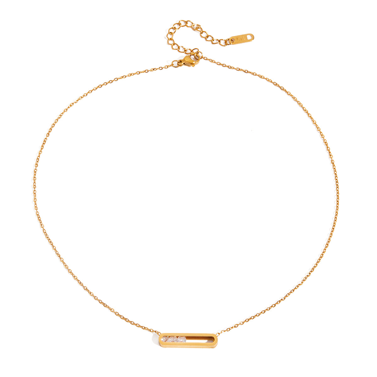 Lumen Floating Stone Bar Necklace