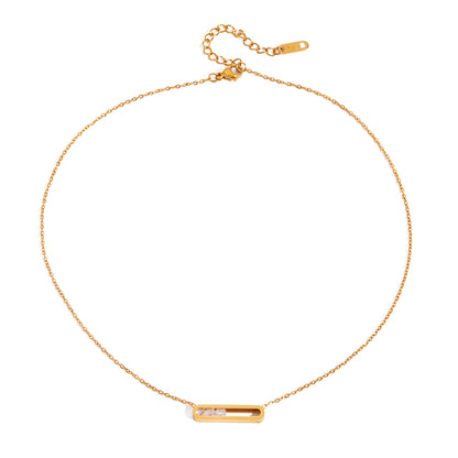 Lumen Floating Stone Bar Necklace