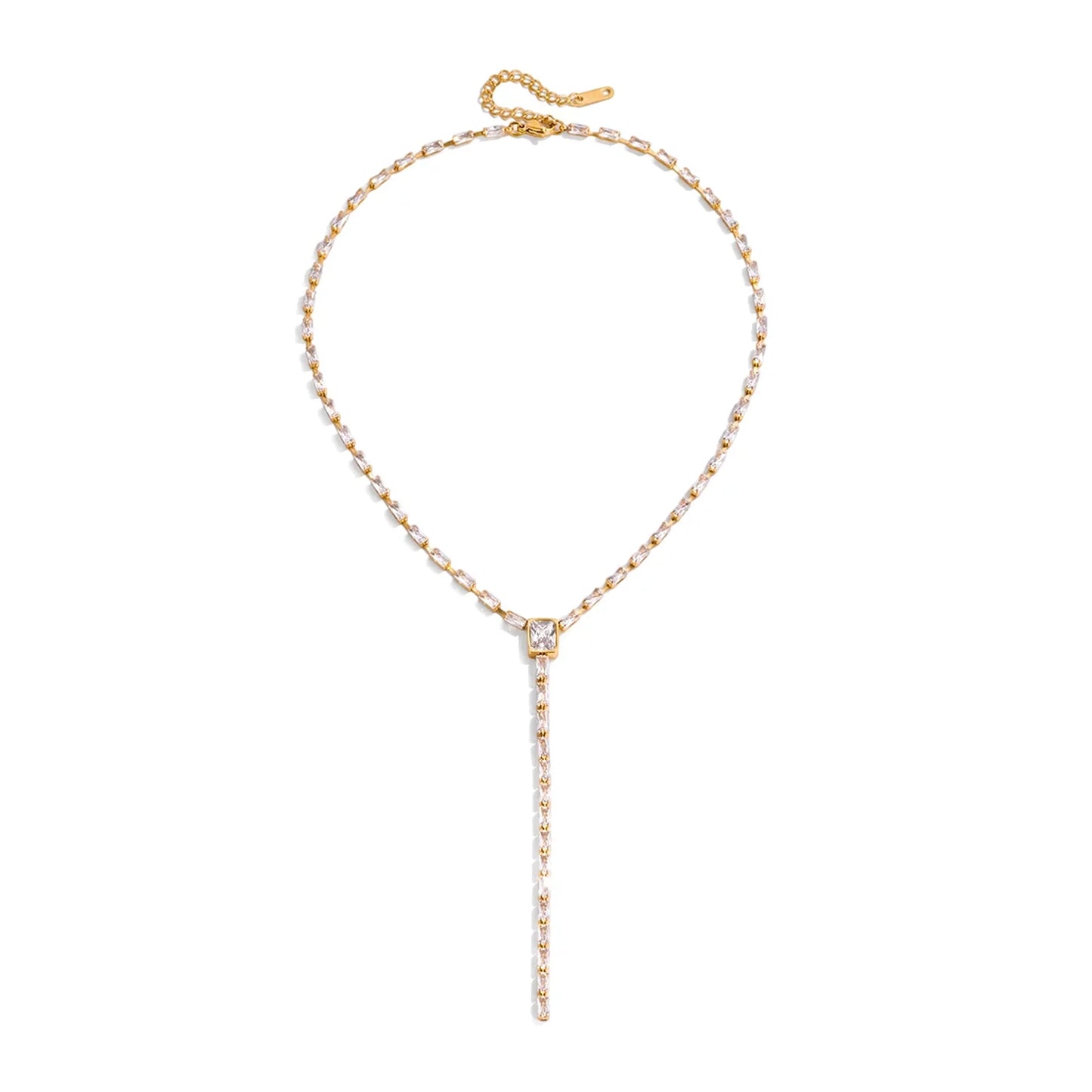 Marea Crystal Lariat Necklace