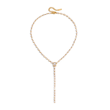 Marea Crystal Lariat Necklace
