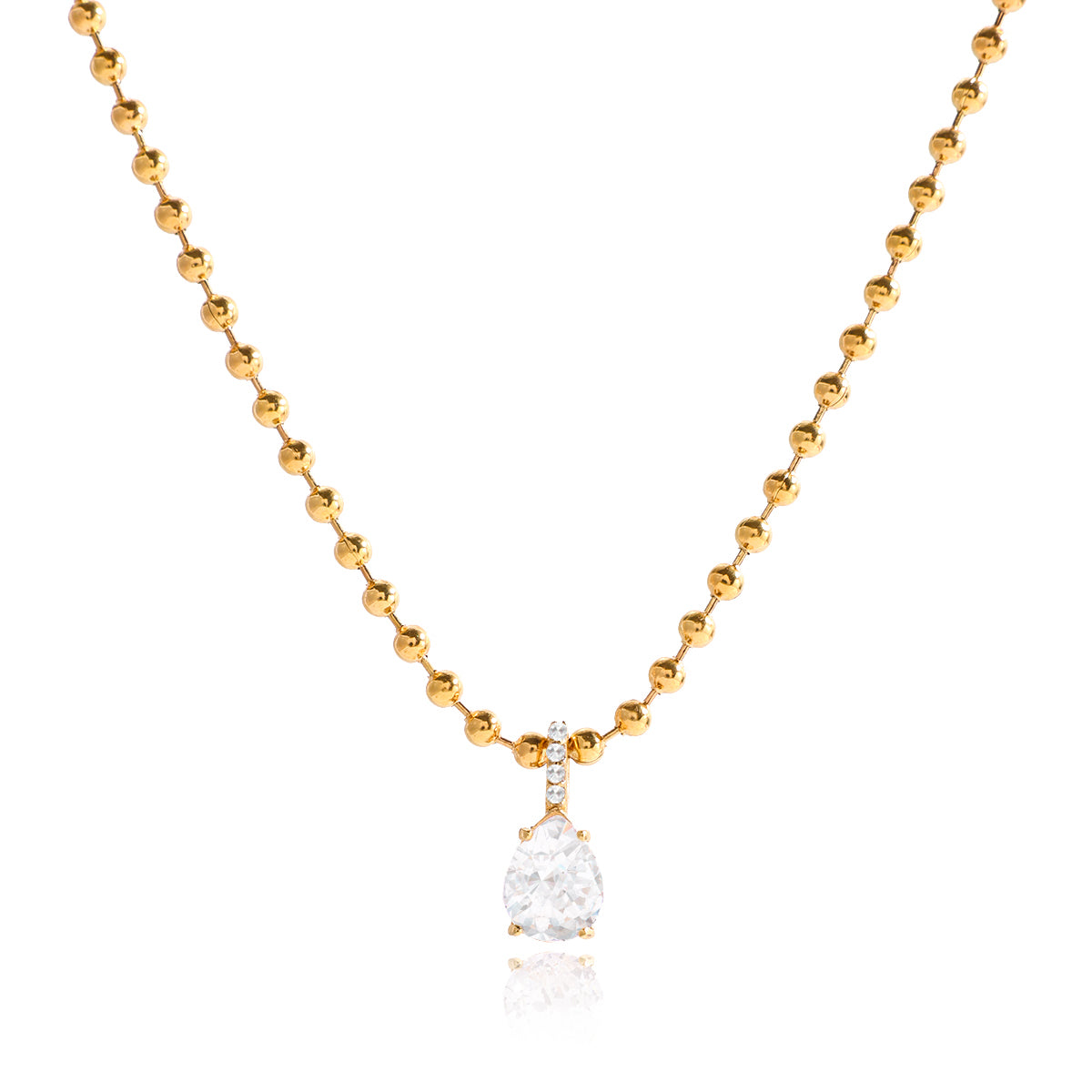 Dune Teardrop Ball Chain Necklace