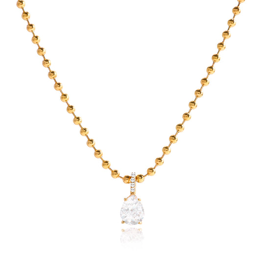 Dune Teardrop Ball Chain Necklace
