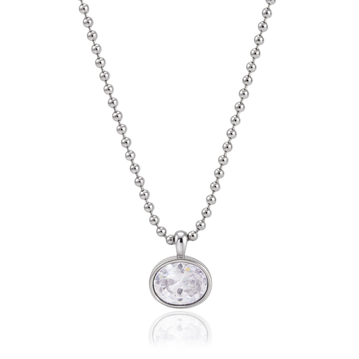 Olive Grove Oval Bezel Ball Necklace