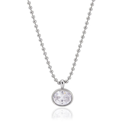 Olive Grove Oval Bezel Ball Necklace