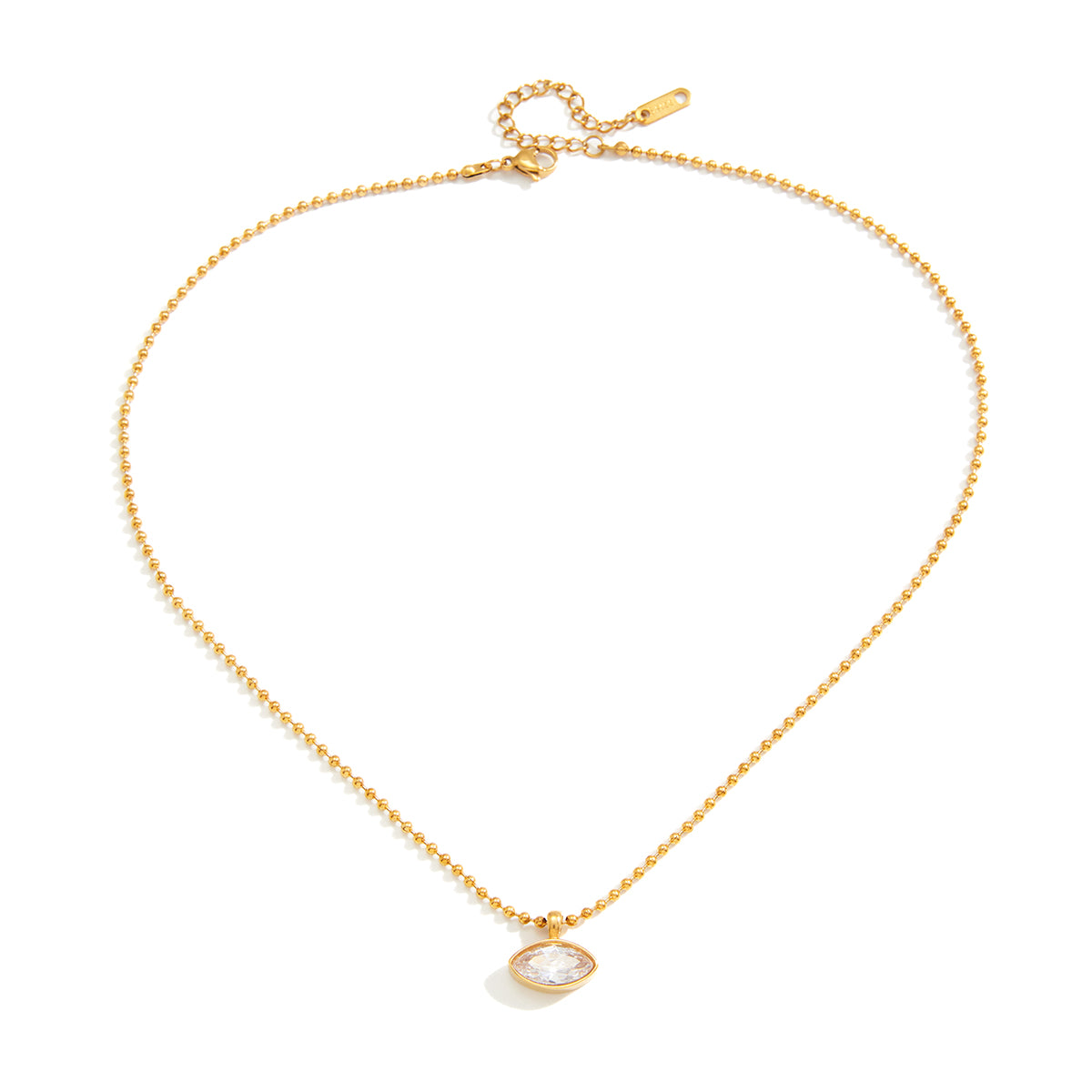 Alba Marquise Ball Chain Necklace