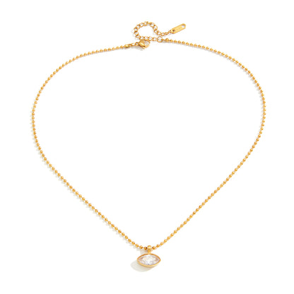 Alba Marquise Ball Chain Necklace