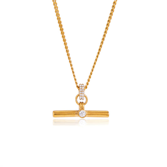 Mistral Crystal T-Bar Necklace