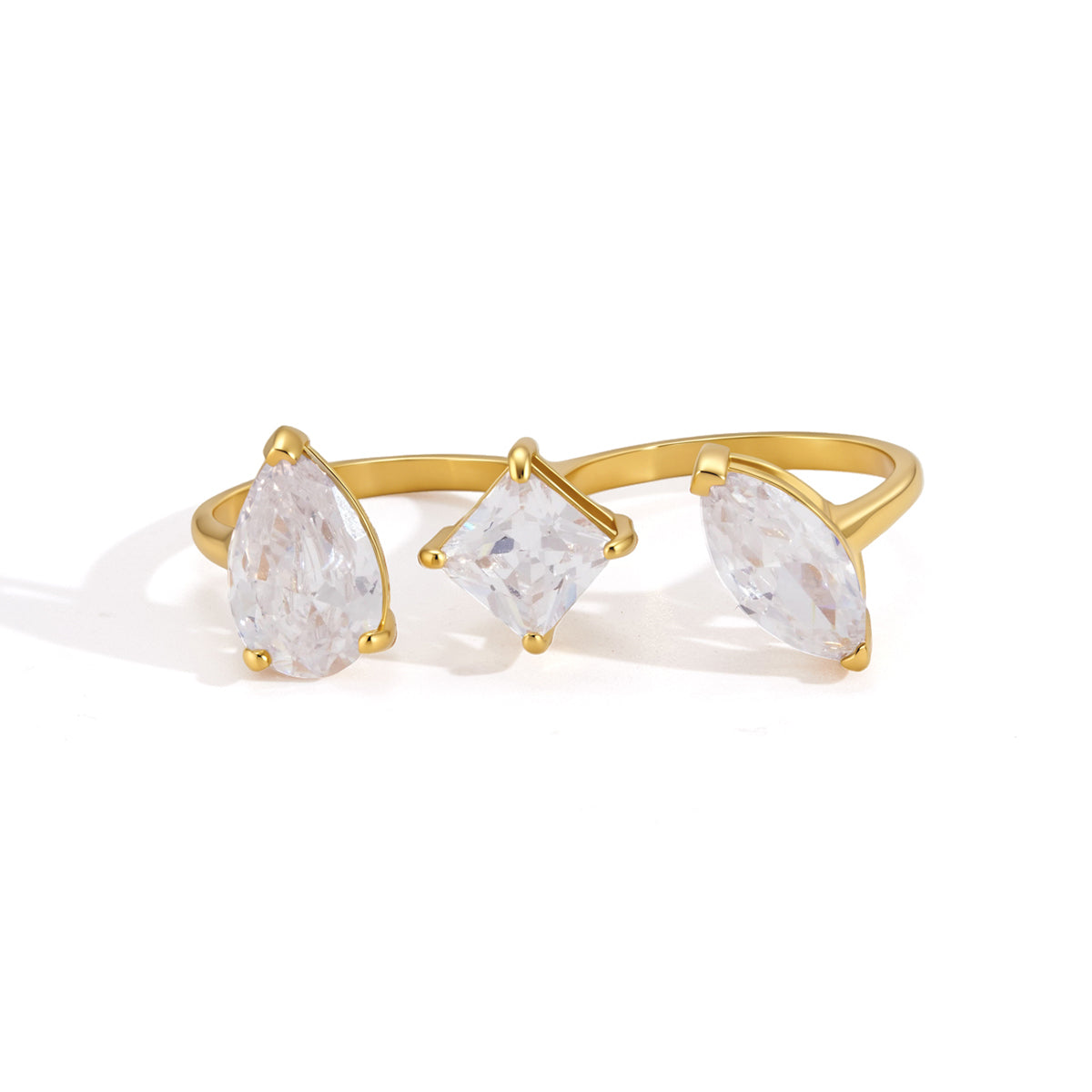 Levante Three Stone Open Ring