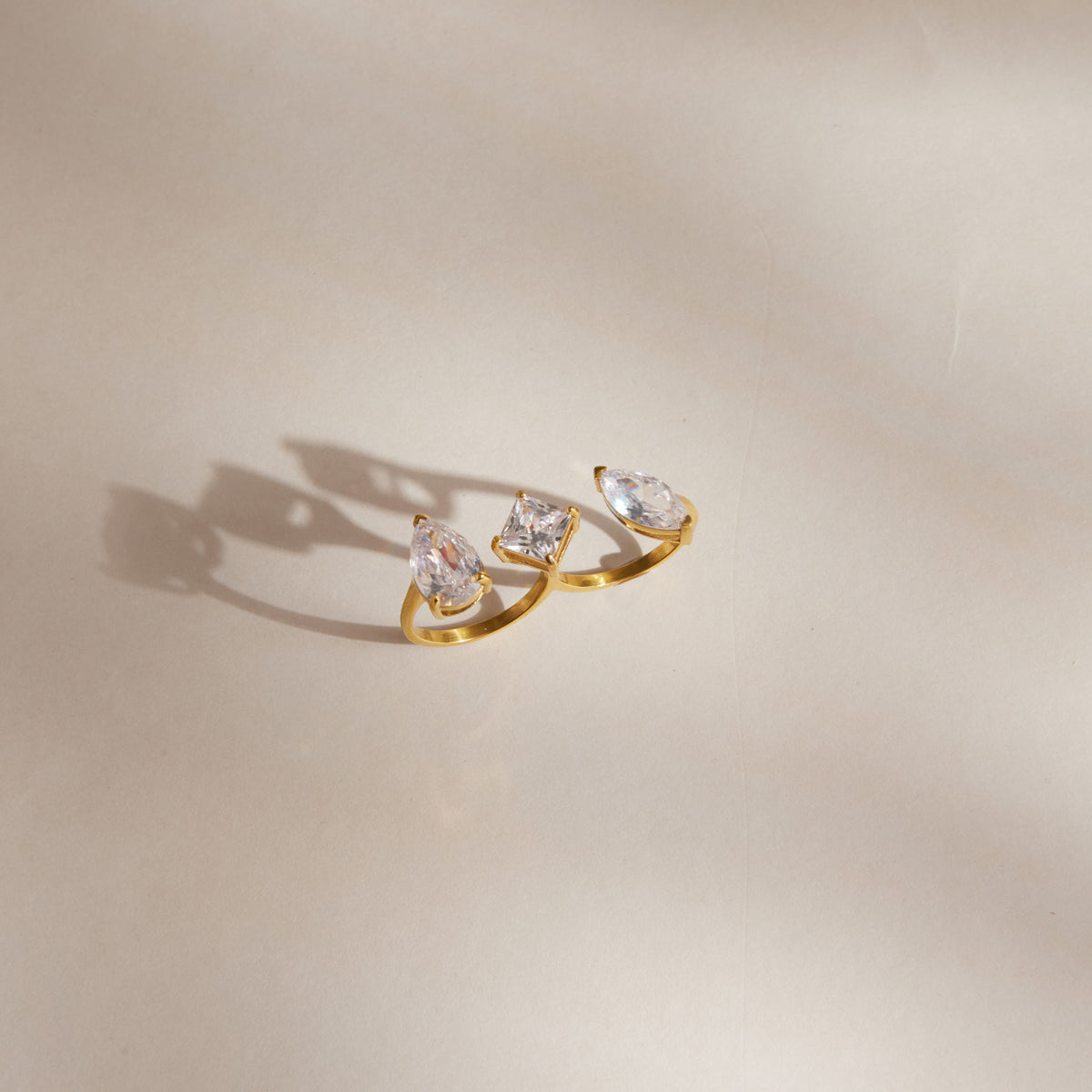 Levante Three Stone Open Ring