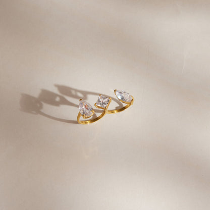 Levante Three Stone Open Ring