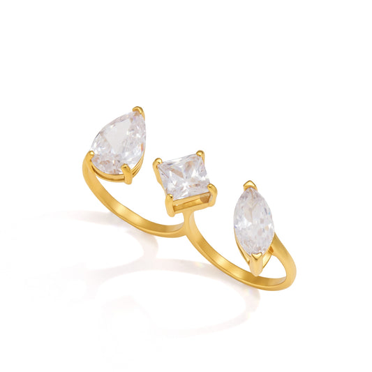 Levante Three Stone Open Ring