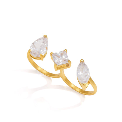 Levante Three Stone Open Ring