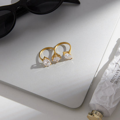 Levante Three Stone Open Ring