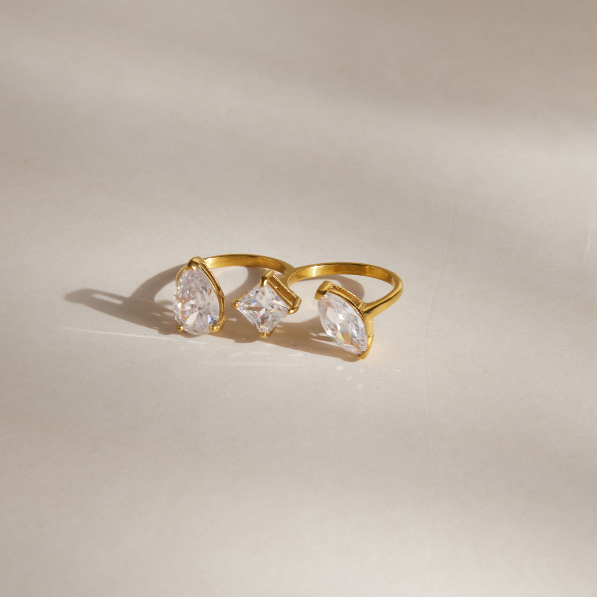 Levante Three Stone Open Ring