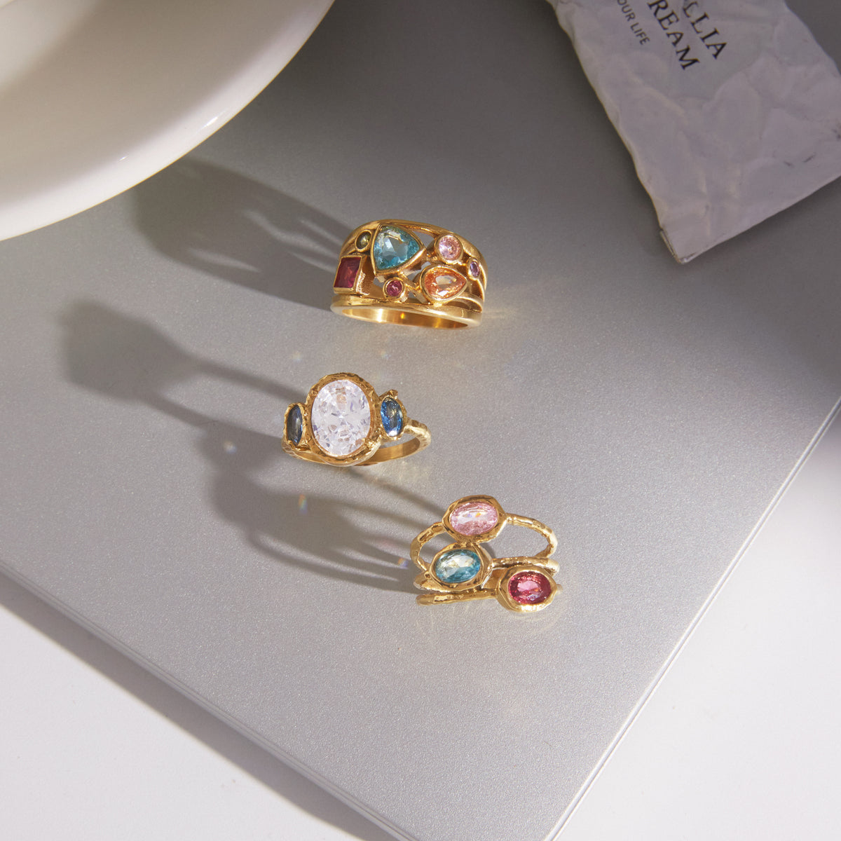 Formentera Multi Stone Band Ring