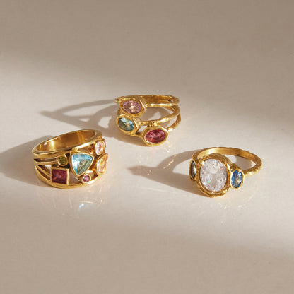 Formentera Multi Stone Band Ring