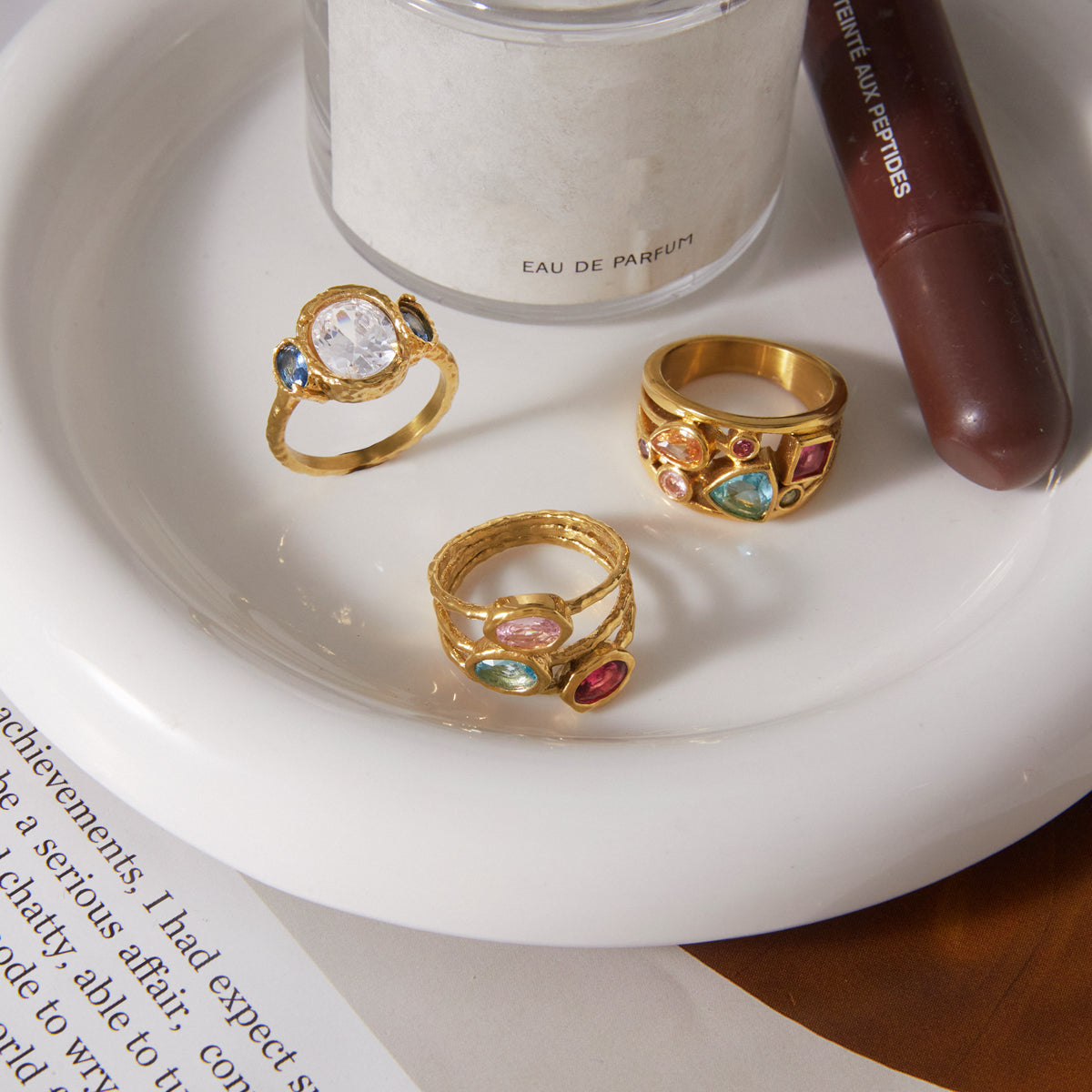 Formentera Multi Stone Band Ring
