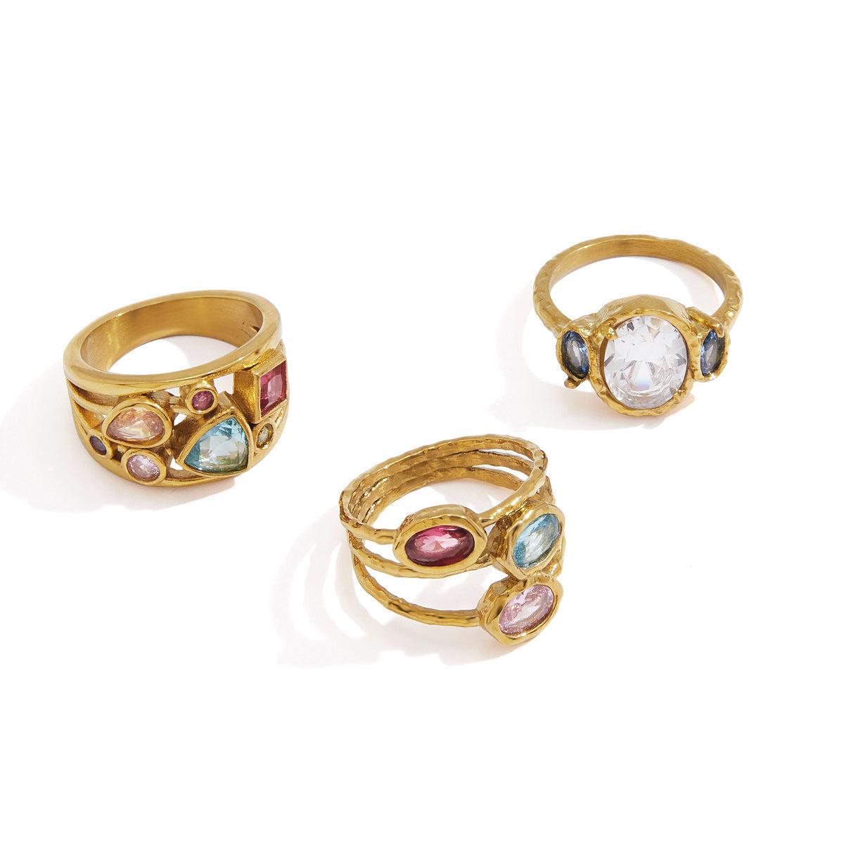 Formentera Multi Stone Band Ring