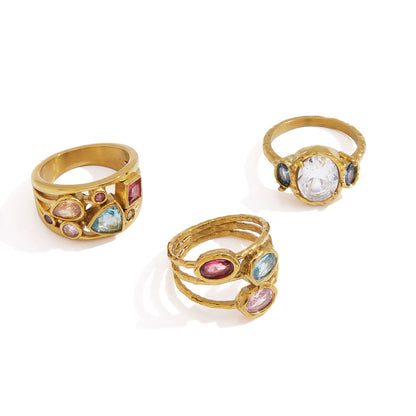 Formentera Multi Stone Band Ring