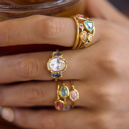 Formentera Multi Stone Band Ring