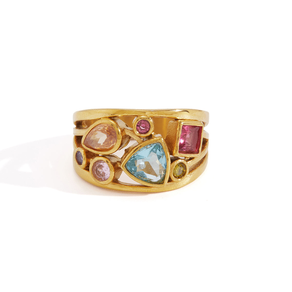 Formentera Multi Stone Band Ring