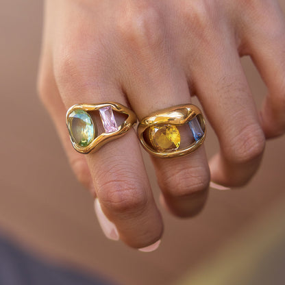 Alba Domed Multi Stone Ring