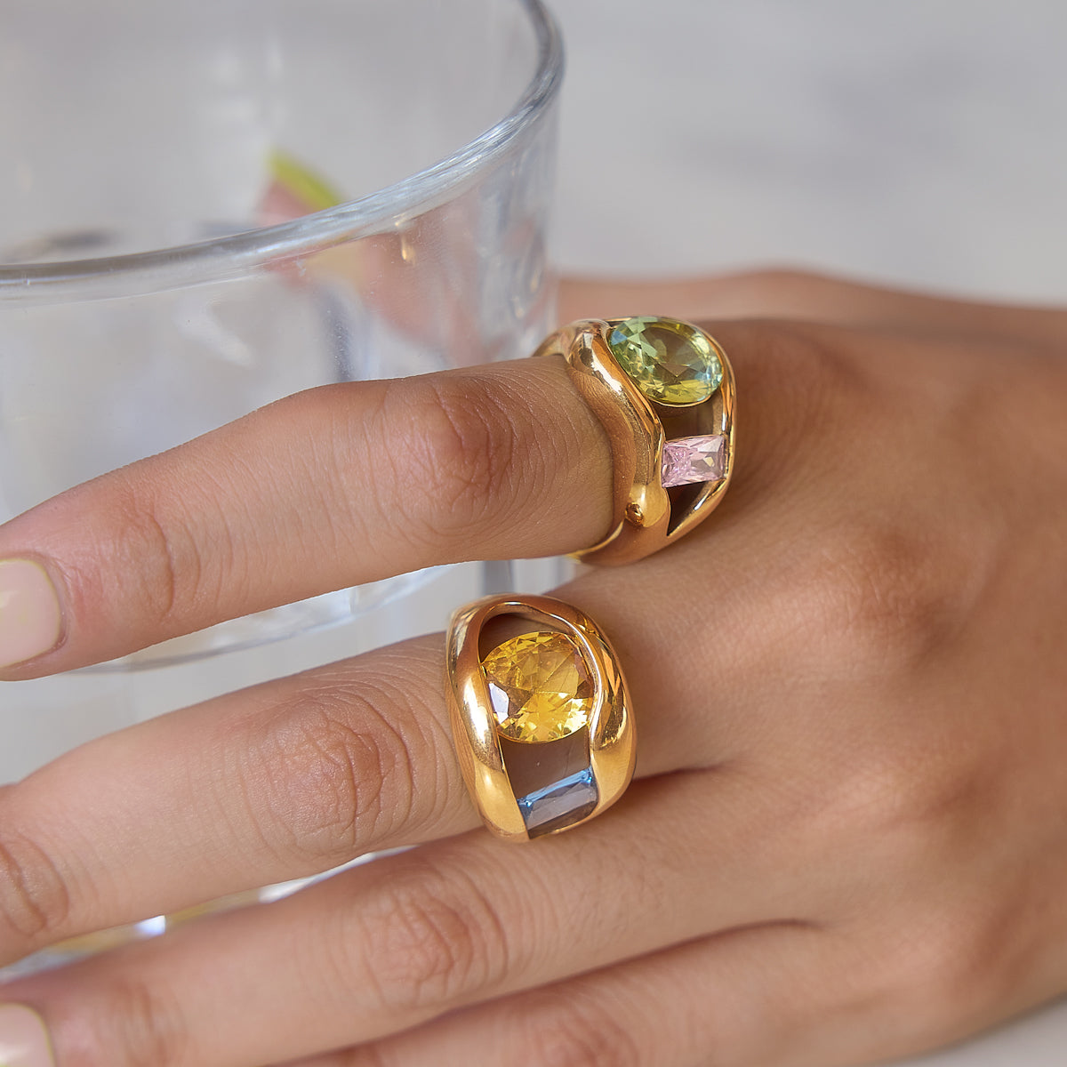Alba Domed Multi Stone Ring