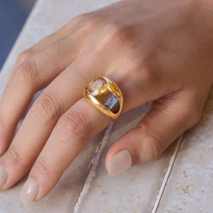 Alba Domed Multi Stone Ring