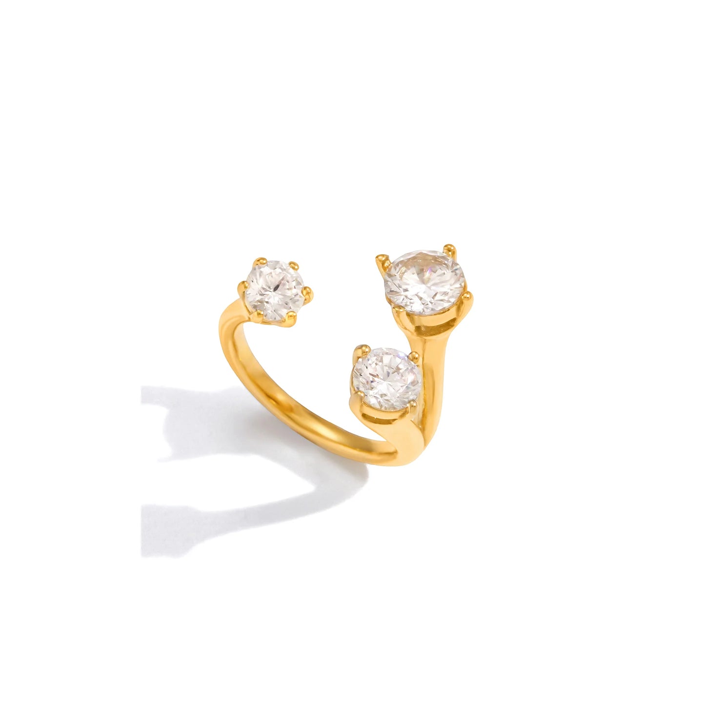 Lumen Triple Zircon Open Ring