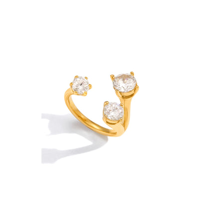 Lumen Triple Zircon Open Ring