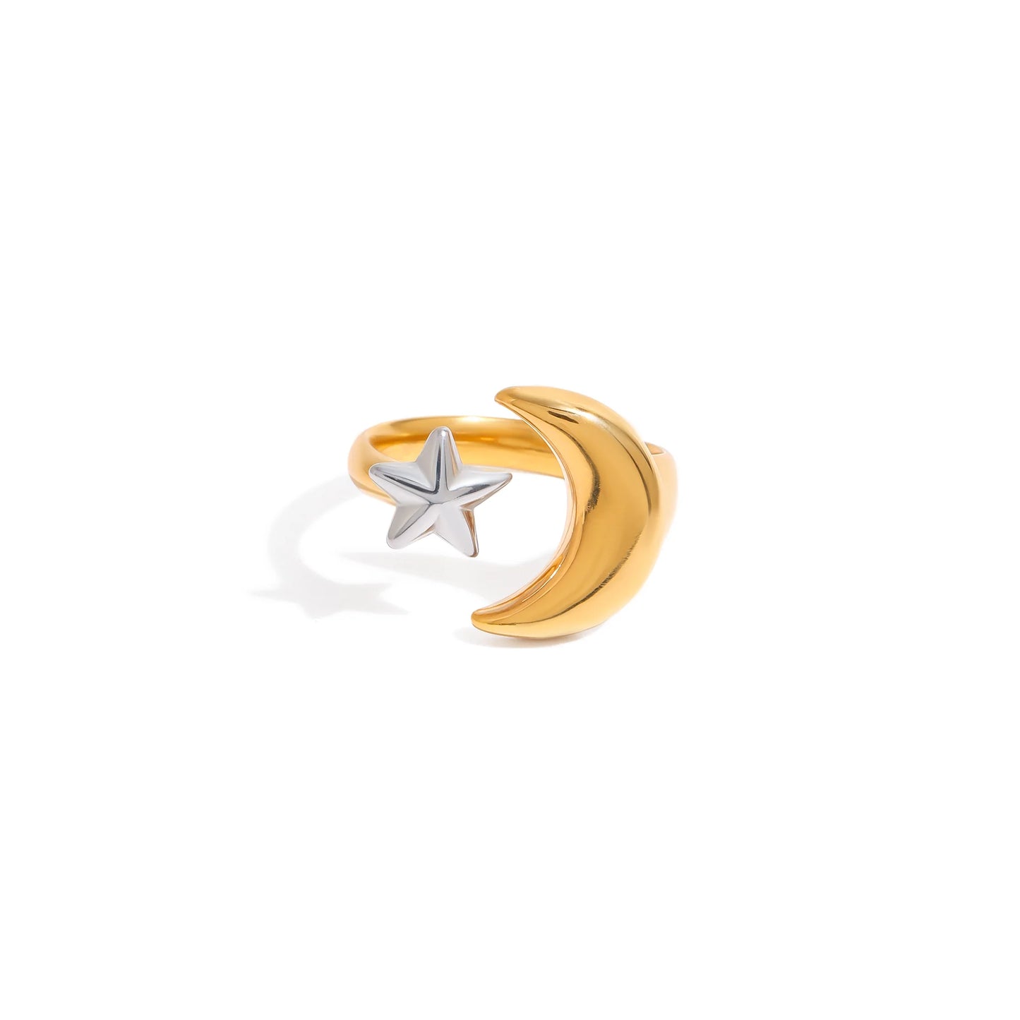 Zephyr Crescent Star Ring
