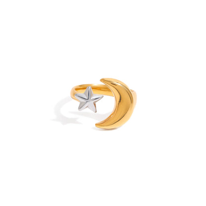 Zephyr Crescent Star Ring