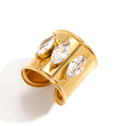 Ionian Three Stone Cuff Ring