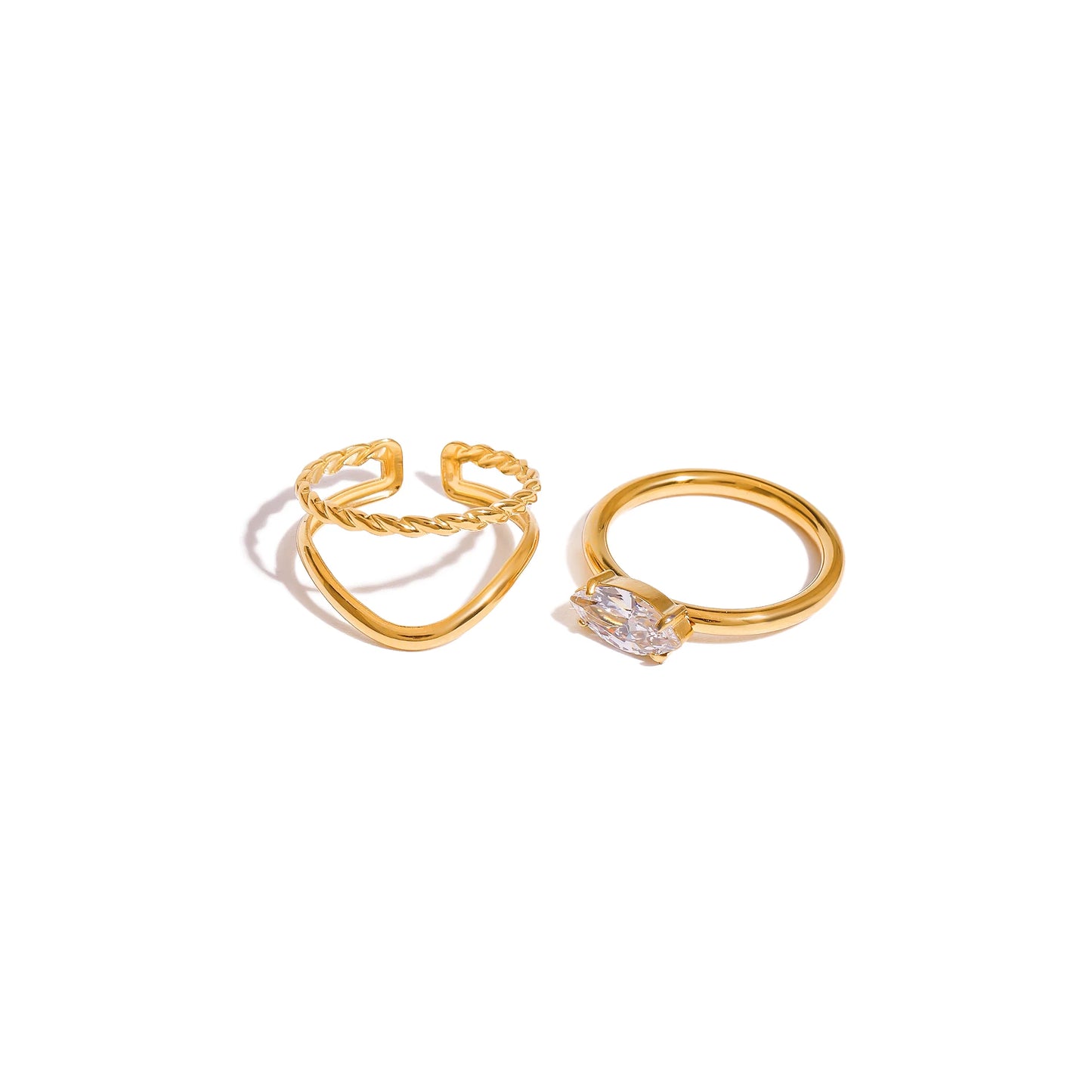 Cala Twisted Marquise Stacking Ring