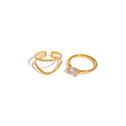 Cala Twisted Marquise Stacking Ring
