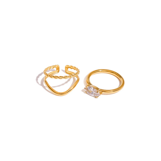 Cala Twisted Marquise Stacking Ring