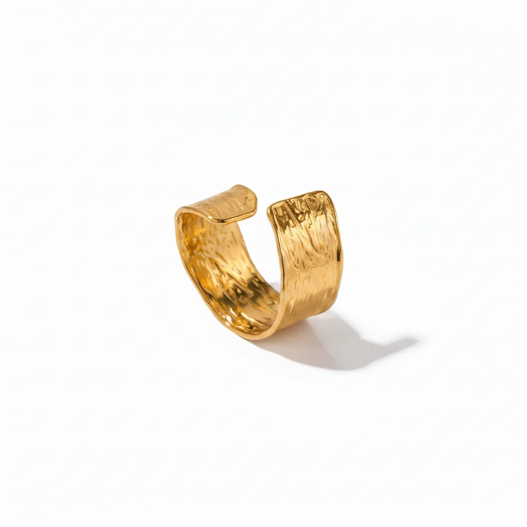 Olive Grove Hammered Open Ring