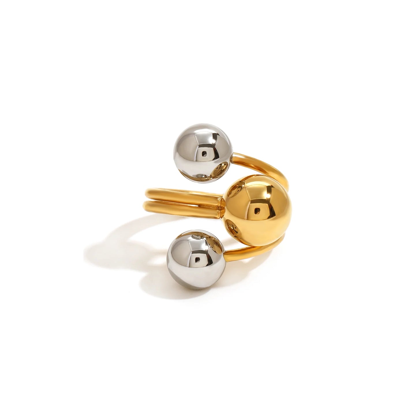 Cala Two-Tone Sphere Open Ring